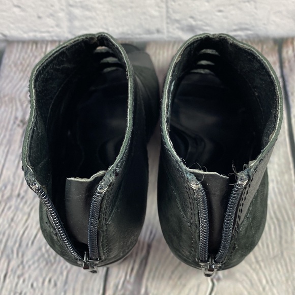 FOSSIL Black Leather & Suede Back Zip Up High Heels - Picture 17 of 17